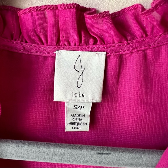 Joie Fuchsia Ruffle Edges Tank Top Size S - Picture 10 of 10